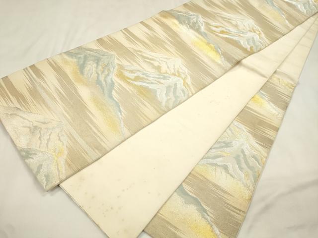 平和屋着物●西陣 川島織物 六通柄 本袋帯 遠山文 金銀糸 正絹 逸品 CABN3782dy