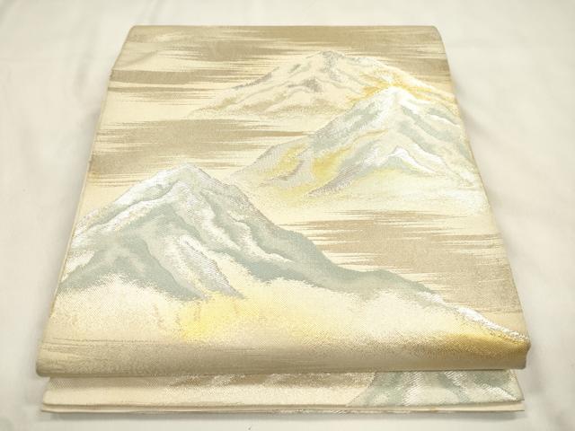 平和屋着物●西陣 川島織物 六通柄 本袋帯 遠山文 金銀糸 正絹 逸品 CABN3782dy