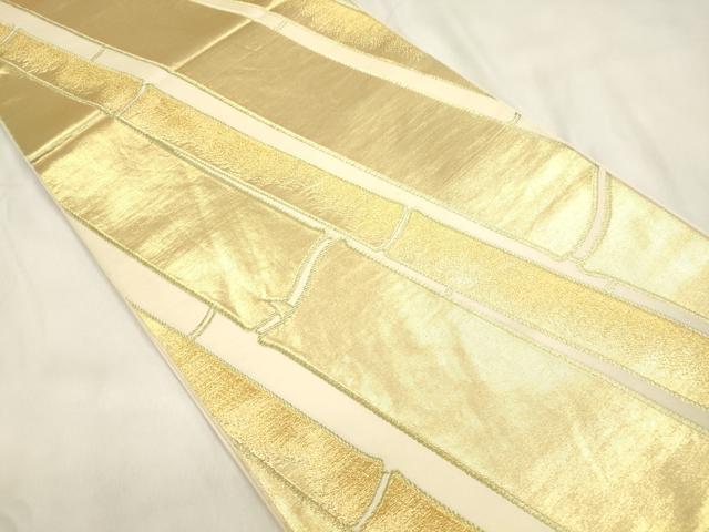 平和屋着物●西陣 川島織物 六通柄 本袋帯 竹並び文 金糸 正絹 逸品 CABN3783dy
