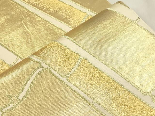 平和屋着物●西陣 川島織物 六通柄 本袋帯 竹並び文 金糸 正絹 逸品 CABN3783dy