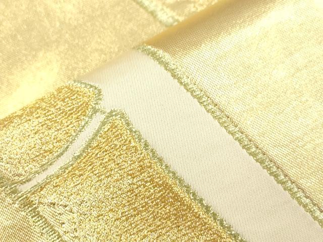 平和屋着物●西陣 川島織物 六通柄 本袋帯 竹並び文 金糸 正絹 逸品 CABN3783dy