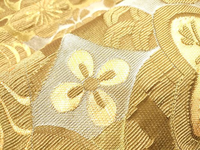 平和屋着物●ファッションデザイナー 花井幸子 六通柄袋帯 金華山織 松竹梅 金銀糸 正絹 逸品 CABN3786dy