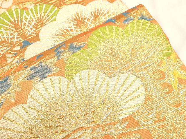 平和屋着物●西陣 川島織物 六通柄 本袋帯 松文 金糸 正絹 逸品 CABN3793dy