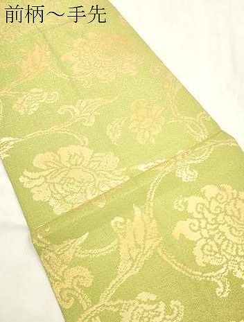 平和屋着物●洛風林 工芸帯地 全通柄袋帯 更紗文 金糸 正絹 逸品 CABN3856dy