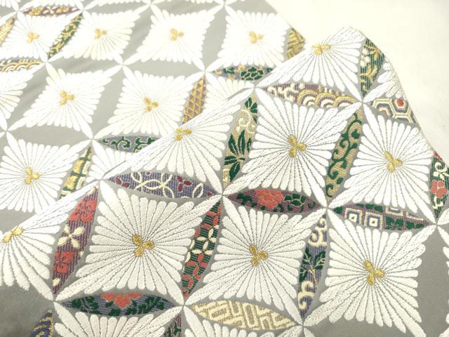 平和屋着物●六通柄袋帯 唐織 七宝花文 金銀糸 正絹 逸品 CABN3873dy