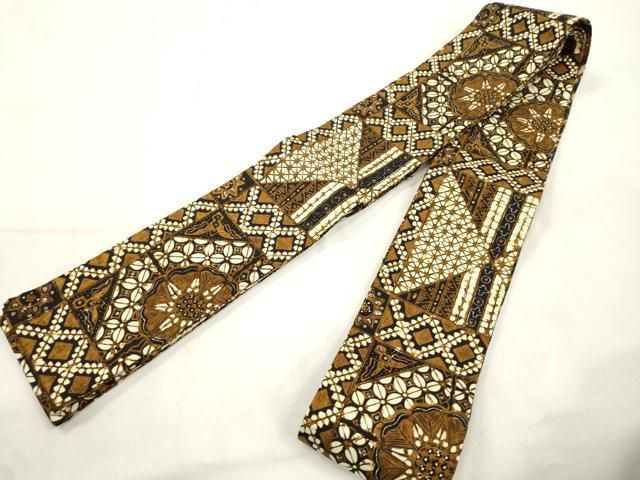 平和屋着物●男性 両面 角帯 バティック 綿 逸品 CABN3901dy