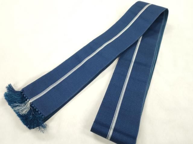 平和屋着物●男性 本場筑前博多織 両面 角帯 間道 正絹 逸品 CABN3905dy