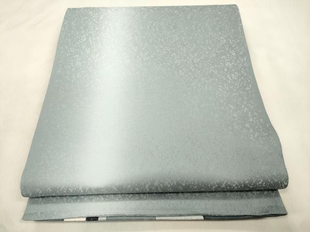 平和屋着物●両面 全通柄袋帯 幾何学文 銀通し地 正絹 逸品 未使用 CABN3927dy