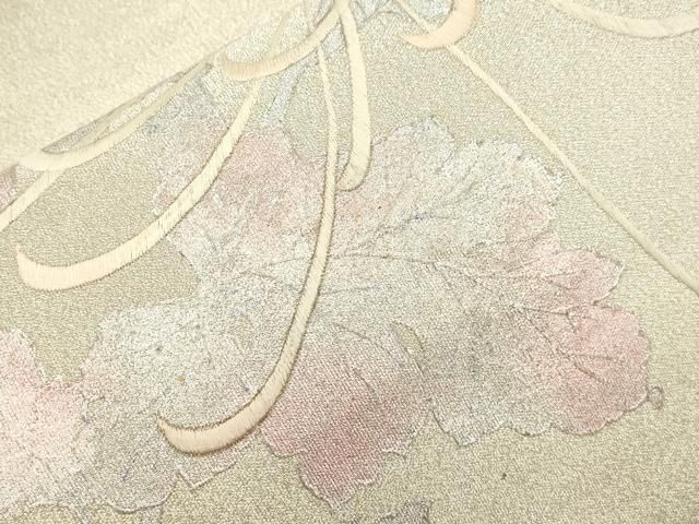 平和屋着物●綴れ 太鼓柄袋帯 刺繍 乱菊 銀彩 正絹 逸品 CABN3930dy