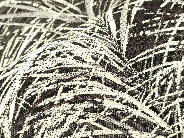 平和屋着物●西陣 河瀬満織物謹製 六通柄袋帯 新小石丸 草木文 黒地 銀糸 証紙付き 正絹 逸品 CABN3935dy