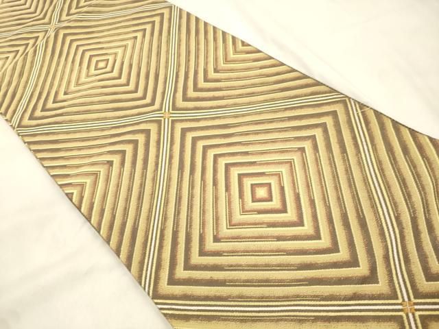 平和屋着物●六通柄袋帯 菱文 金糸 鈴乃屋扱い 正絹 逸品 CABN3941dy