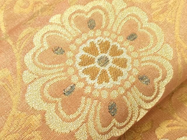 平和屋着物●紋屋井関 御寮織 六通柄袋帯 花鳥文 金銀糸 正絹 逸品 CABN3953dy