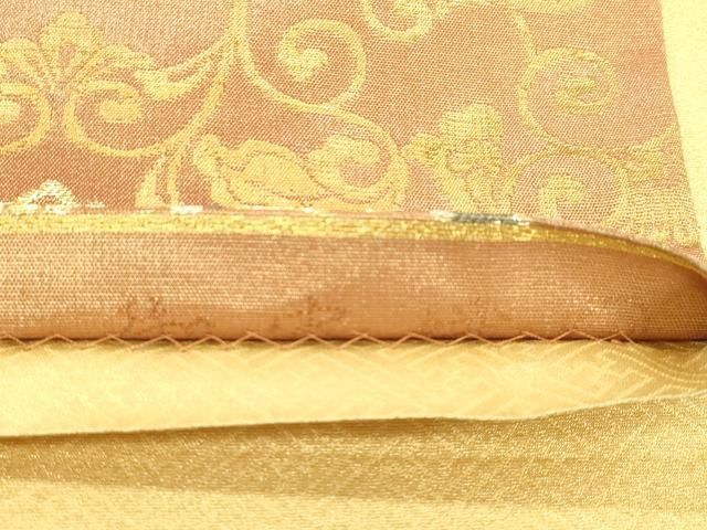 平和屋着物●紋屋井関 御寮織 六通柄袋帯 花鳥文 金銀糸 正絹 逸品 CABN3953dy