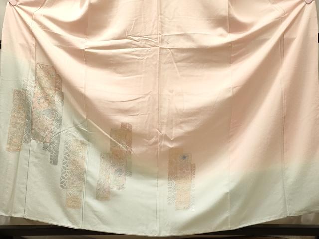 平和屋着物■中国三大刺繍 スワトウ相良刺繍 訪問着 短冊更紗花文 暈し染め 正絹 逸品 CABN4401oy