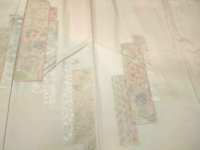 平和屋着物■中国三大刺繍 スワトウ相良刺繍 訪問着 短冊更紗花文 暈し染め 正絹 逸品 CABN4401oy