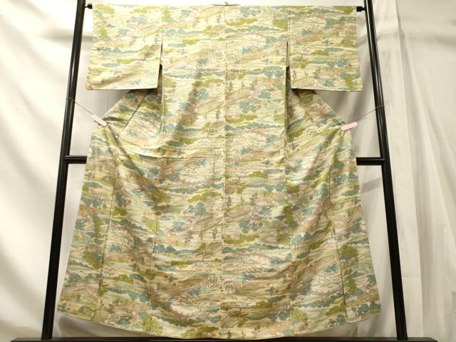 平和屋着物■上質な小紋 風景文 暈し染め 正絹 逸品 CABN4405oy
