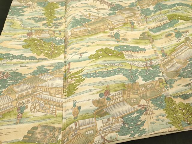平和屋着物■上質な小紋 風景文 暈し染め 正絹 逸品 CABN4405oy