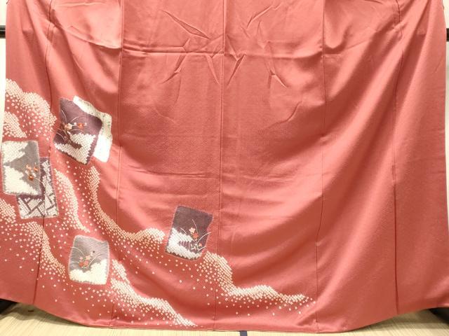 平和屋着物■訪問着 刺繍 絞り 色紙重ね草花文 金彩 正絹 逸品 CABN4408oy