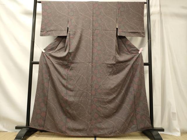 平和屋着物■上質な小紋 流線舞花文 正絹 逸品 CABN4412oy