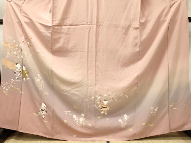 平和屋着物■訪問着 童子 暈し染め 正絹 逸品 CABN4413oy