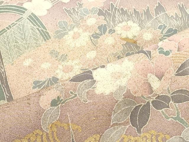 平和屋着物■訪問着 立波飛鶴花松文 暈し染め 金彩 正絹 逸品 CABN4423ou