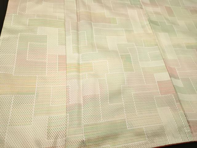 平和屋着物■上質な紬 幾何学文 正絹 逸品 CABN4430ou