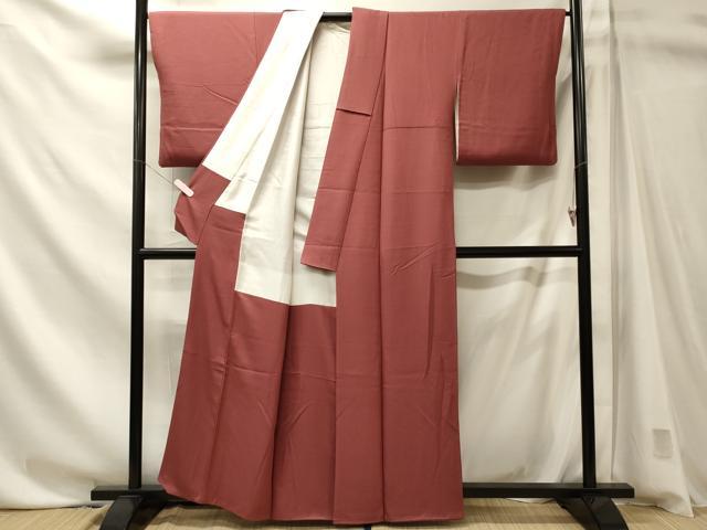 平和屋着物■上質な色無地 紋意匠 今様色 正絹 逸品 CABN4440ou