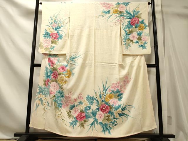 平和屋着物■訪問着 駒刺繍 草花文 金彩 正絹 逸品 CABN4475oy