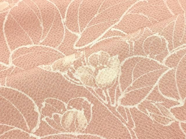 平和屋着物■訪問着 手描き 草花文 鬼しぼ縮緬 正絹 逸品 CABN4511oy