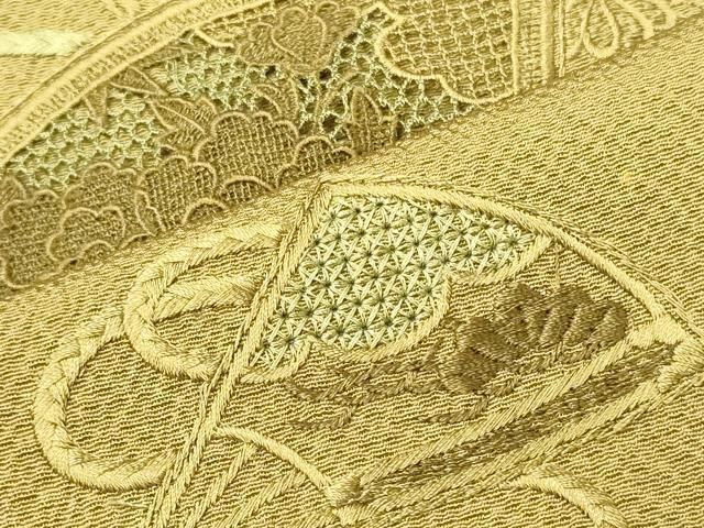 平和屋着物■中国三大刺繍 スワトウ刺繍 総刺繍 訪問着 扇面花文 正絹 逸品 未使用 CABN4513oy