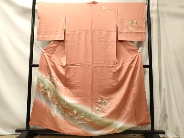平和屋着物■訪問着 流水花文 暈し染め 金銀彩 正絹 逸品 CABN4520oy