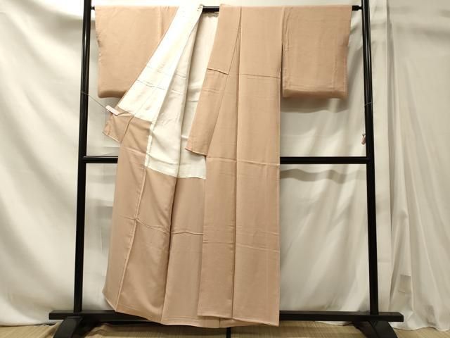 平和屋着物■上質な色無地 枝葉地紋 淡香色 正絹 逸品 CABN4526oy
