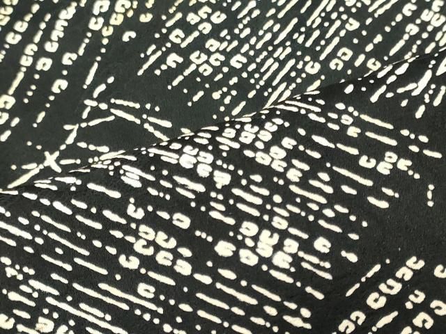 平和屋着物■上質な小紋 幾何学文 黒地 正絹 逸品 CABN4529oy