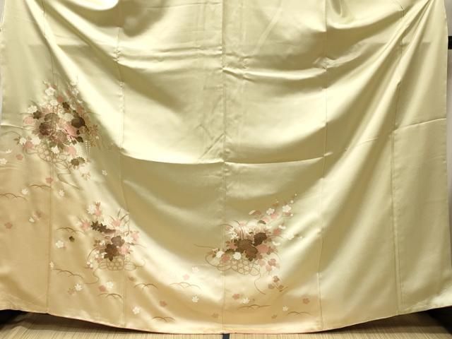 平和屋着物■訪問着 花籠文 暈し染め 金彩 正絹 逸品 未使用 CABN4531oy