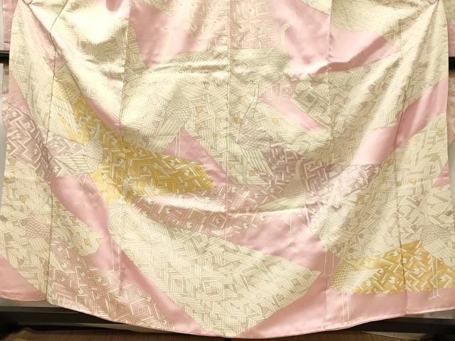 平和屋着物■豪華振袖 駒刺繍 孔雀 銀彩 正絹 逸品 CABN4533oy
