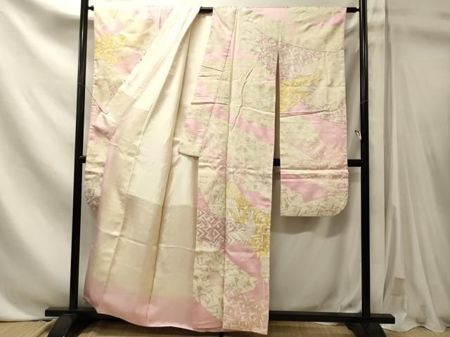 平和屋着物■豪華振袖 駒刺繍 孔雀 銀彩 正絹 逸品 CABN4533oy