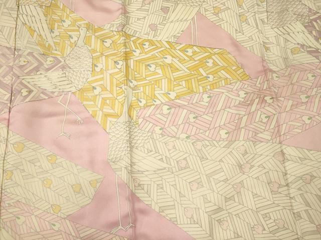 平和屋着物■豪華振袖 駒刺繍 孔雀 銀彩 正絹 逸品 CABN4533oy