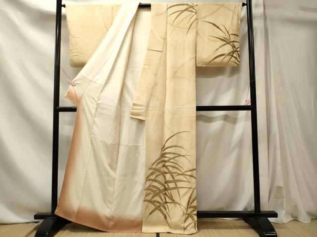 平和屋着物■訪問着 手描き 草葉文 金彩 正絹 逸品 CABN4534oy