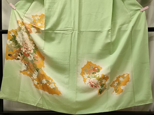 平和屋着物■訪問着 駒刺繍 花車文 暈し染め 金彩 正絹 逸品 CABN4535oy