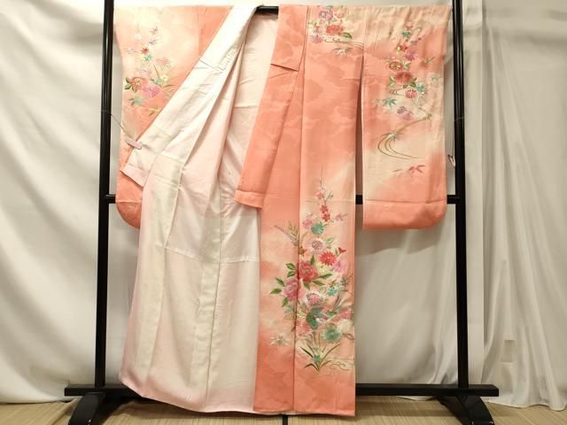平和屋着物■豪華振袖 花鳥文 暈し染め 金銀糸 正絹 逸品 CABN4546oy