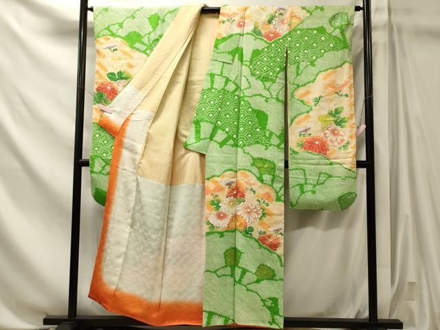 平和屋着物■豪華振袖 駒刺繍 絞り 菊 金銀彩 正絹 逸品 CABN4547oy