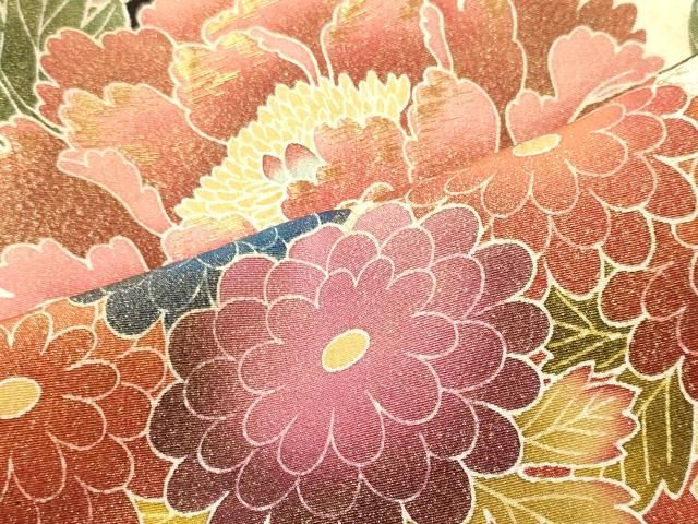 平和屋着物■豪華黒留袖 作家物 刺繍 花車文 金彩 正絹 逸品 CABN4557oy