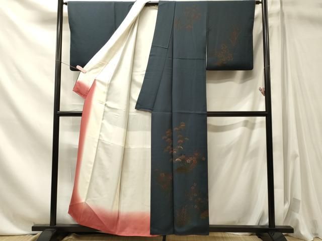 平和屋着物■訪問着 刺繍 花枝松文 正絹 逸品 CABN4559oy