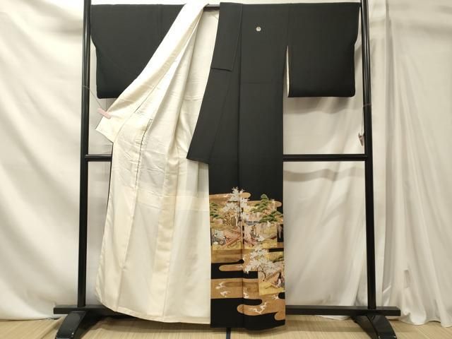 平和屋着物■豪華黒留袖 作家物 駒刺繍 源氏物語図文 金彩 やまと誂製 正絹 逸品 CABN4578oy