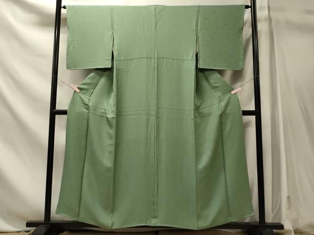 平和屋着物■上質な色無地 舞花地紋 柳茶色 正絹 逸品 CABN4601oy