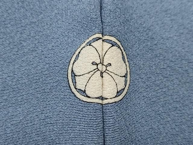 平和屋着物●上質な色無地 金泥染 琥珀 青藤色 反端付き 正絹 逸品 CABN4837ut