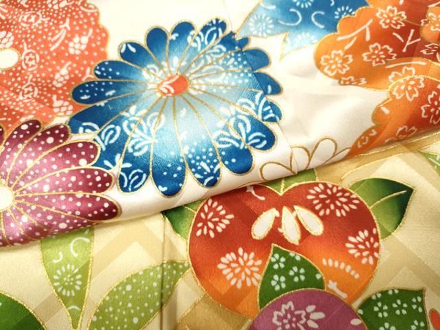 平和屋着物●豪華振袖 駒刺繍 舞花文 金彩 正絹 逸品 CABN4861ut