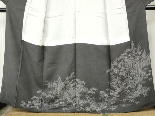 平和屋着物●江戸小紋 鮫小紋柄 黒地 正絹 逸品 CABN4870ut