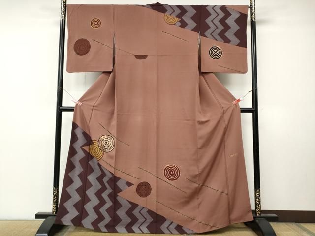 平和屋着物●訪問着 作家物 渦巻き 金彩 正絹 逸品 CABN4872ut