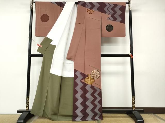 平和屋着物●訪問着 作家物 渦巻き 金彩 正絹 逸品 CABN4872ut